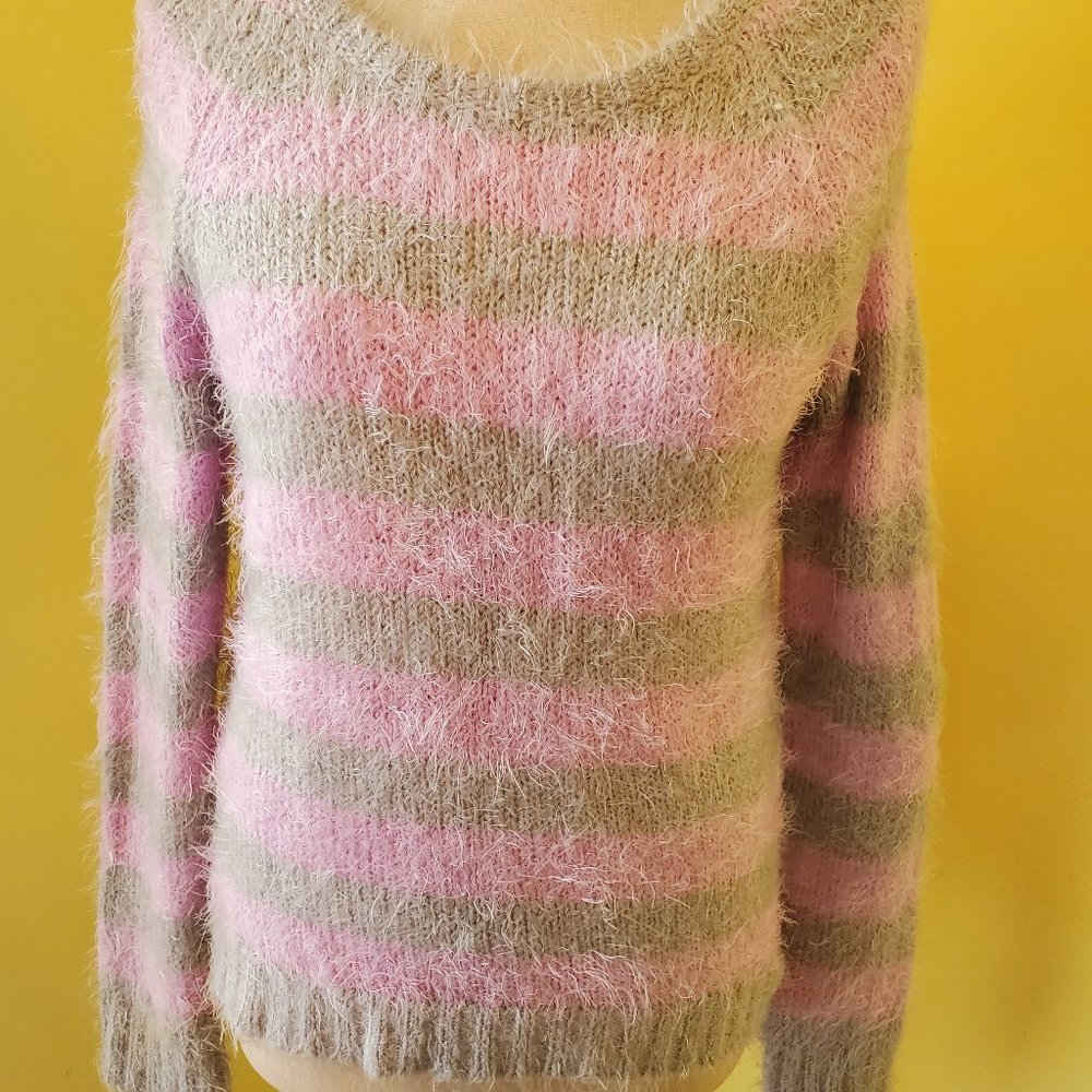 Total Girl "Fuzzy" Striped Sweater for Girls